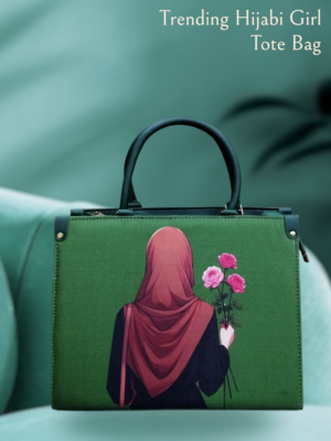 Back Hijabi Girl Tote Bag -  Green