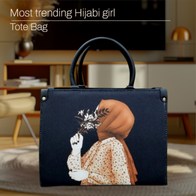 Hijabi Girl Tote Bag - Black