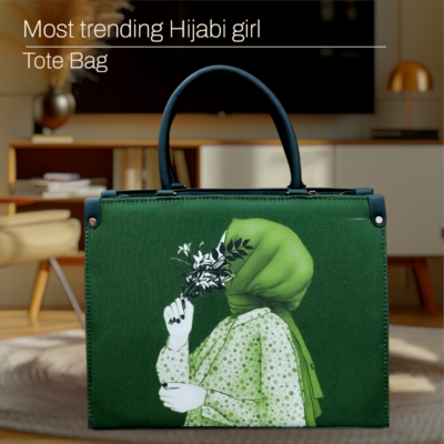 Hijabi Girl Tote Bag - Green