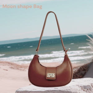 MOON SHAPE BAG - CHOCOLATE BROWN