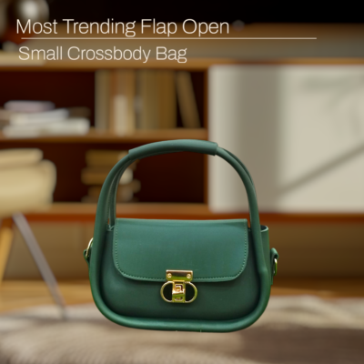 Small Flap Open Crossbody - Green