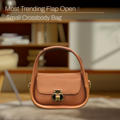 Small Flap Open Crossbody - Camel