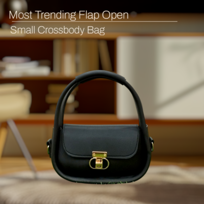 Small Flap Open Crossbody - Black